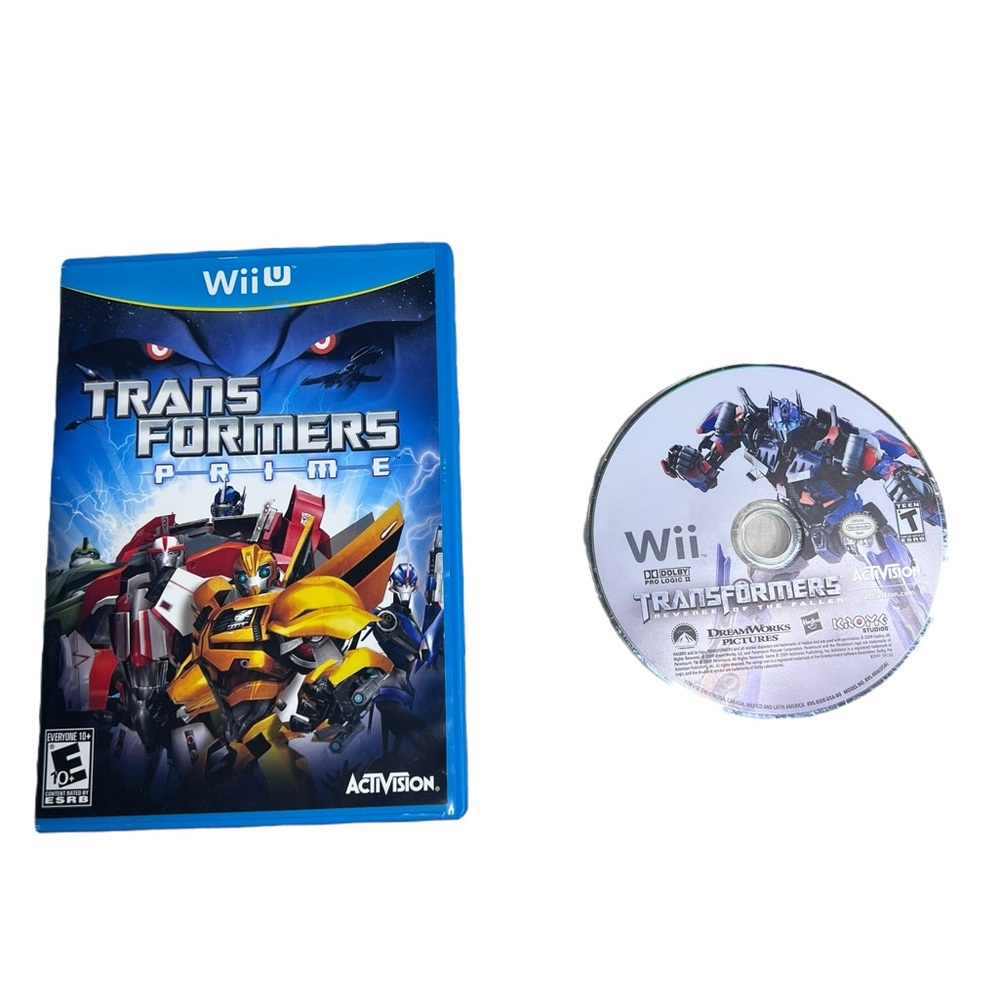 Transformers Prime Nintendo Wii U & Transformers Wii Video Game Untested Bundle